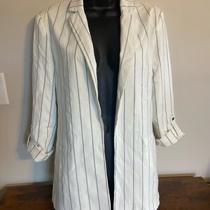 Elegant Cream Striped Blazer